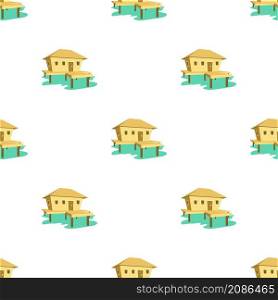 Tropical house pattern seamless background texture repeat wallpaper geometric vector. Tropical house pattern seamless vector