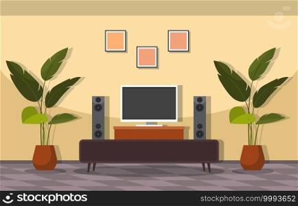 Tropical Houseplant Green Decorative Plant Interior House Illustration