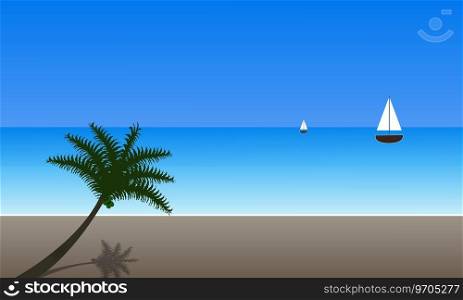 Tropical island with trees Royalty Free Vector Image