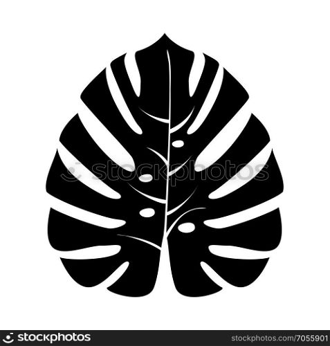 Tropical leaf black icon .
