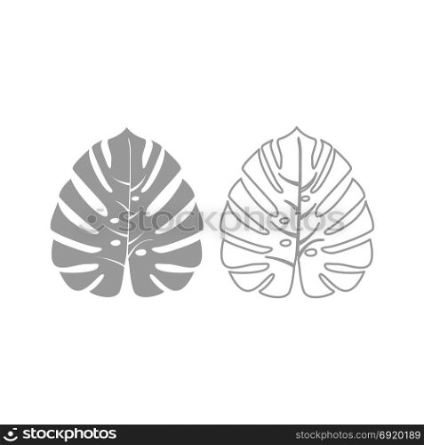 Tropical leaf icon. Grey set .. Tropical leaf icon. It is grey set .