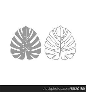Tropical leaf icon. Grey set .. Tropical leaf icon. It is grey set .