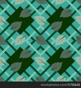 Tropical leaf in geometric shape seamless repeat pattern,design for fabric,textile,print or wrapping paper,vector illustration