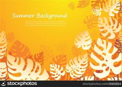 tropical leafs summer background vector illustration EPS10