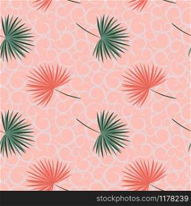 Tropical leaves on pastel shade seamless pattern,graphic design for fashion,fabric,textile,print or wallpaper,vector illustration