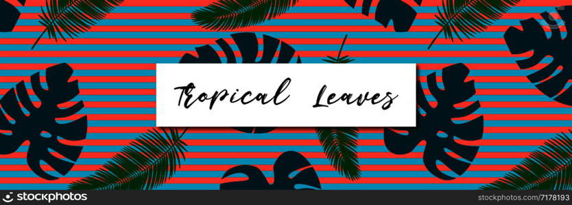 Tropical leaves seamless pattern. Line background. Eps10. Tropical leaves seamless pattern. Line background in coral color