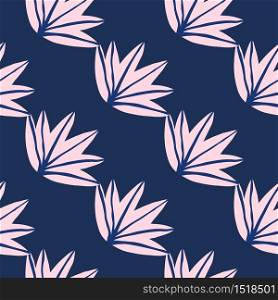 Tropical leaves seamless pattern on blue background. Contemporary tropic palm leaf doodle vector illustration. Fashion creative design. For fabric design, textile print, wrapping, cover.. Tropical leaves seamless pattern on blue background. Contemporary tropic palm leaf doodle vector illustration. Fashion creative design.