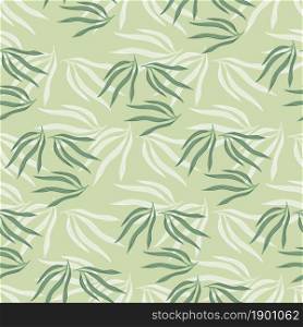 Tropical leaves semless pattern. Abstract tropic leaf on green background. Exotic hawaiian wallpaper. Design for fabric, textile print, wrapping, cover. Vector illustration.. Tropical leaves semless pattern. Abstract tropic leaf on green background.