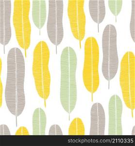 Tropical leaves. Vector seamless pattern