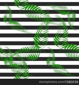 Tropical palm leaves, jungle leaves, beautiful seamless floral pattern background. Abstract striped geometric texture