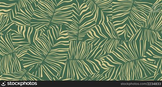 Tropical palm leaves seamless pattern. Exotic botanical texture. Jungle leaf seamless wallpaper. Vector floral background. Design for fabric, textile print, wrapping, cover. Tropical palm leaves seamless pattern. Exotic botanical texture. Jungle leaf seamless wallpaper.