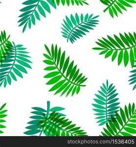 Tropical palm leaves seamless pattern. Summer time print tile. Nature illustration.