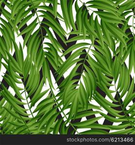 Tropical Palm leaves. Vector seamless. Tropical Palm leaves. Tropic palm. Tropical Palm leaf. Green tropic palm. Green palm summer tropical leaves. Tropic leaves frame.Green summer tropic palm leaves.