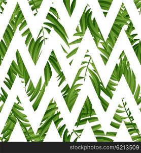 Tropical Palm leaves. Vector seamless. Tropical Palm leaves. Tropic palm. Tropical Palm leaf. Green tropic palm. Green palm summer tropical leaves. Tropic leaves frame.Green summer tropic palm leaves.
