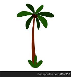 Tropical palm tree icon. Flat illustration of tropical palm tree vector icon for web design. Tropical palm tree icon, flat style