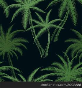 Tropical palm trees leaf pattern. Tropical palm trees leaf pattern. Sketch palms foliage vector background