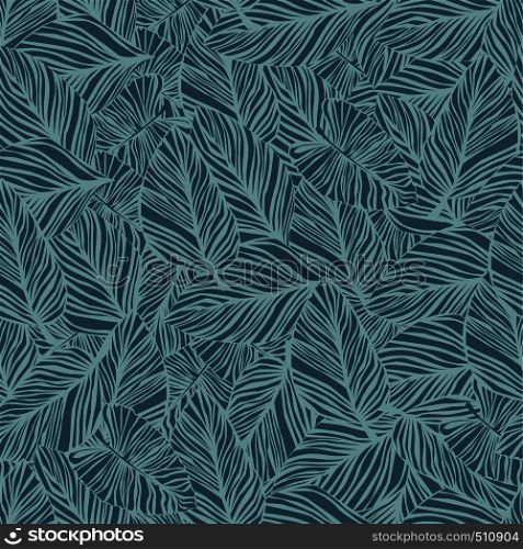 Tropical pattern, palm leaves seamless vector floral background. Exotic plant. Summer nature jungle print.