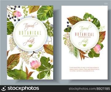 Tropical plants banners vector image