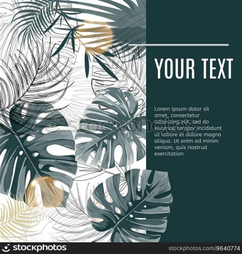 Tropical plants design template Royalty Free Vector Image