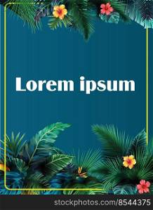 Tropical poster with frame