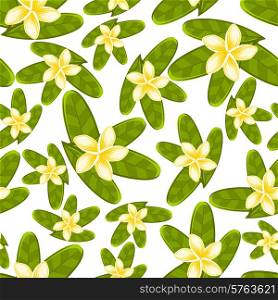 Tropical seamless pattern green leaves floral background template for wallpaper vector illustration. Tropical seamless pattern
