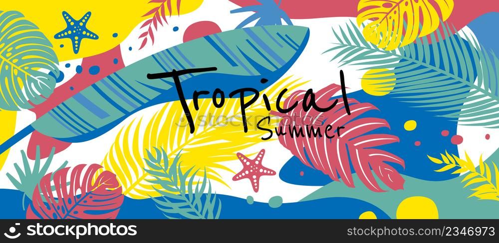Tropical summer background vector illustration