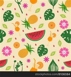 Tropical summer colorful seamless pattern Vector Image