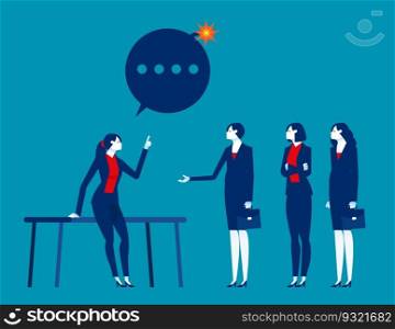 Troublemaker at work office Business crisis vector concept