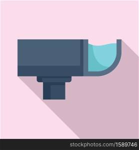 Trough gutter icon. Flat illustration of trough gutter vector icon for web design. Trough gutter icon, flat style