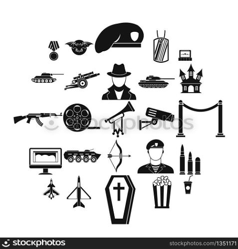 Trouper icons set. Simple set of 25 trouper vector icons for web isolated on white background. Trouper icons set, simple style