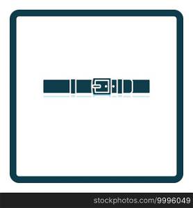 Trouser Belt Icon. Square Shadow Reflection Design. Vector Illustration.