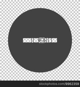 Trouser Belt Icon. Subtract Stencil Design on Tranparency Grid. Vector Illustration.