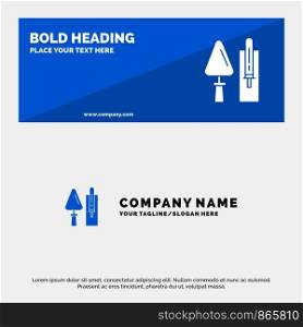 Trowel, Brickwork, Construction, Masonry, Tool SOlid Icon Website Banner and Business Logo Template