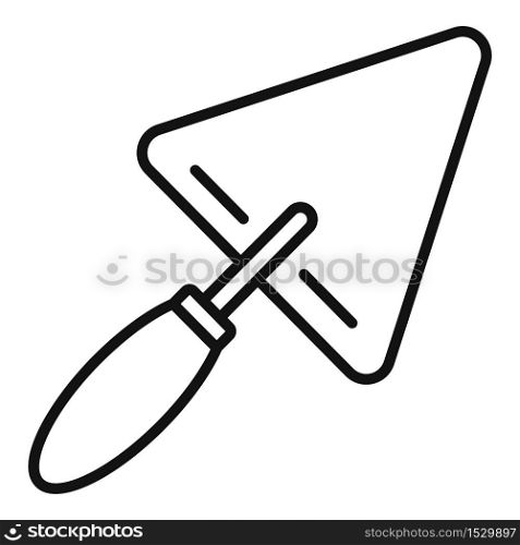 Trowel icon. Outline trowel vector icon for web design isolated on white background. Trowel icon, outline style