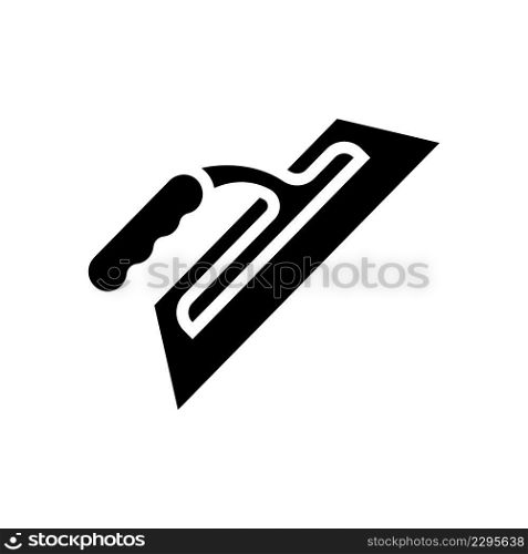trowel tool glyph icon vector. trowel tool sign. isolated contour symbol black illustration. trowel tool glyph icon vector illustration