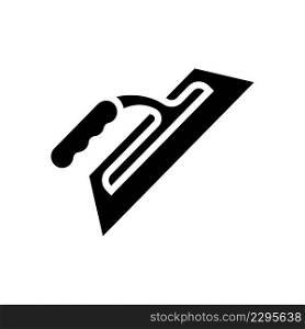 trowel tool glyph icon vector. trowel tool sign. isolated contour symbol black illustration. trowel tool glyph icon vector illustration