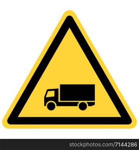 Truck and danger sign