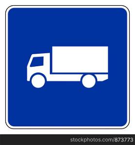 Truck and road sign