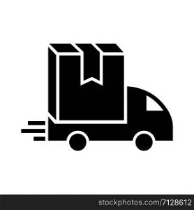 Truck box delivery icon. Simple illustration of truck box delivery vector icon for web design isolated on white background. Truck box delivery icon, simple style