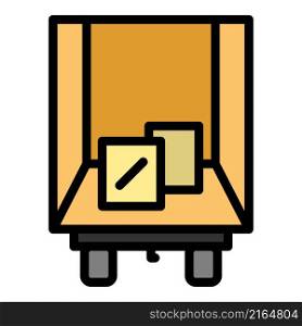 Truck box relocation icon. Outline truck box relocation vector icon color flat isolated. Truck box relocation icon color outline vector