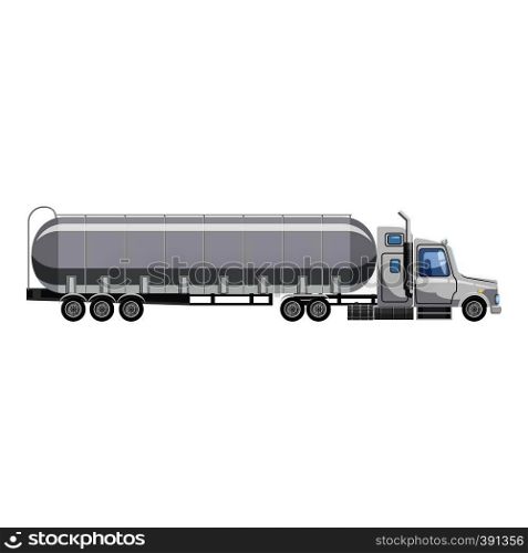 Truck carries petrol icon. Cartoon illustration of truck carries petrol vector icon for web. Truck carries petrol icon, cartoon style