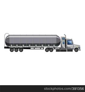 Truck carries petrol icon. Cartoon illustration of truck carries petrol vector icon for web. Truck carries petrol icon, cartoon style