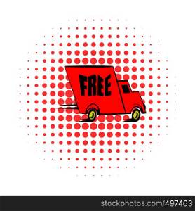 Truck comics icon isolated on a white background. Truck comics icon