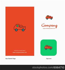 Truck Company Logo App Icon and Splash Page Design. Creative Business App Design Elements