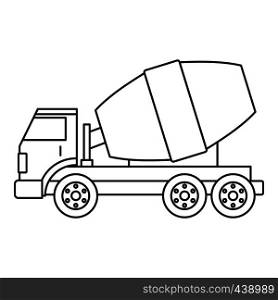 Truck concrete mixer icon in outline style isolated vector illustration. Truck concrete mixer icon outline