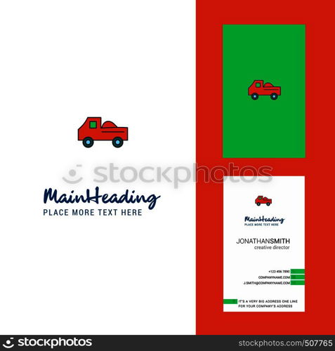 Truck Creative Logo and business card. vertical Design Vector