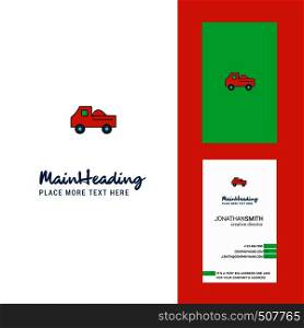 Truck Creative Logo and business card. vertical Design Vector