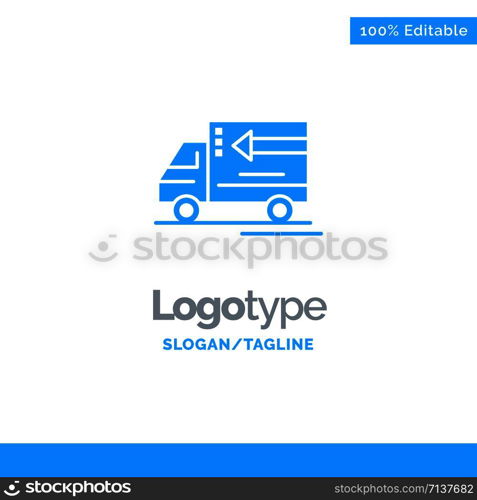 Truck, Delivery, Goods, Vehicle Blue Business Logo Template