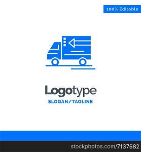 Truck, Delivery, Goods, Vehicle Blue Business Logo Template