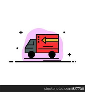 Truck, Delivery, Goods, Vehicle Business Logo Template. Flat Color